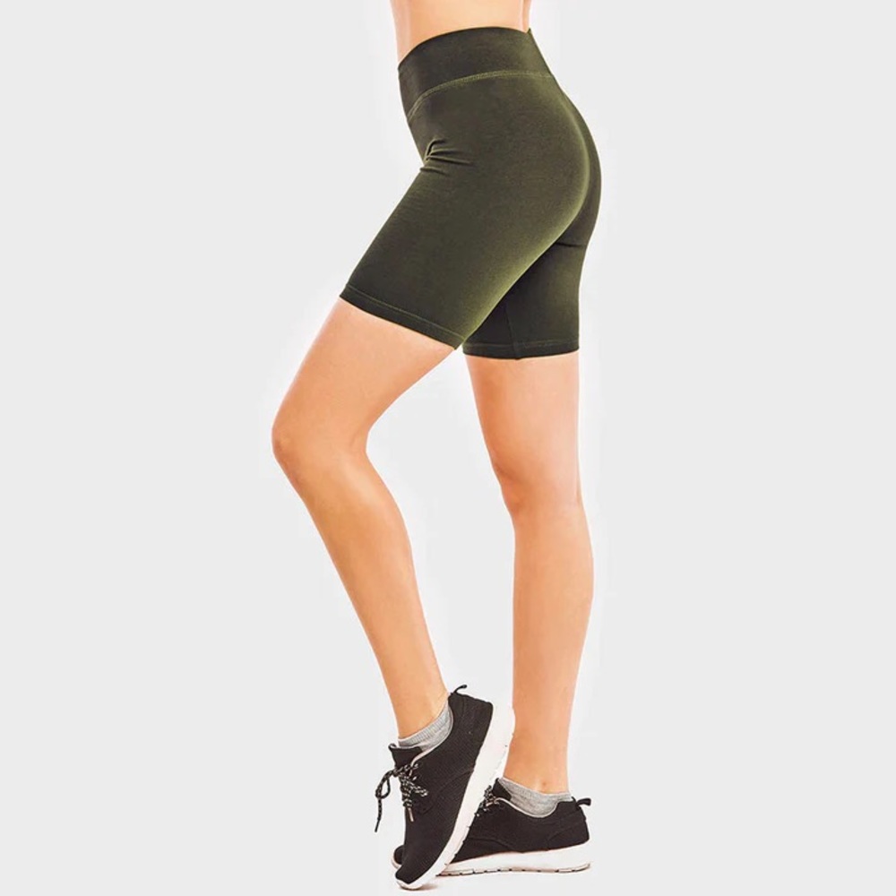 Olive Biker Shorts